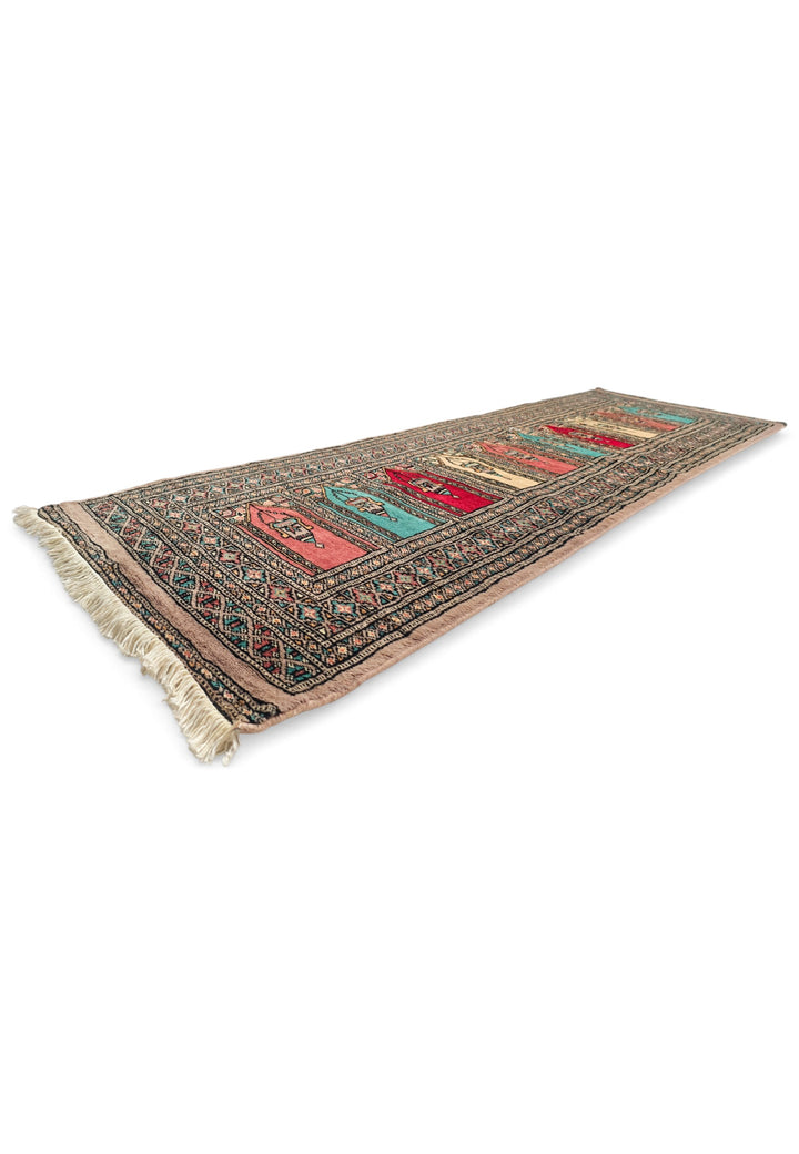 Camel Saf Multi-Niche Prayer Rug, Hand-Knotted Wool