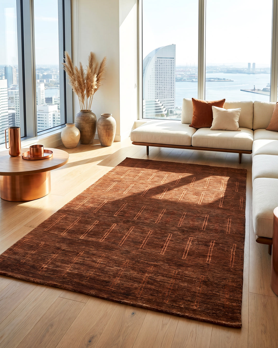 Mahogany Gabbeh, Hand-Knotted Afghan Wool Rug