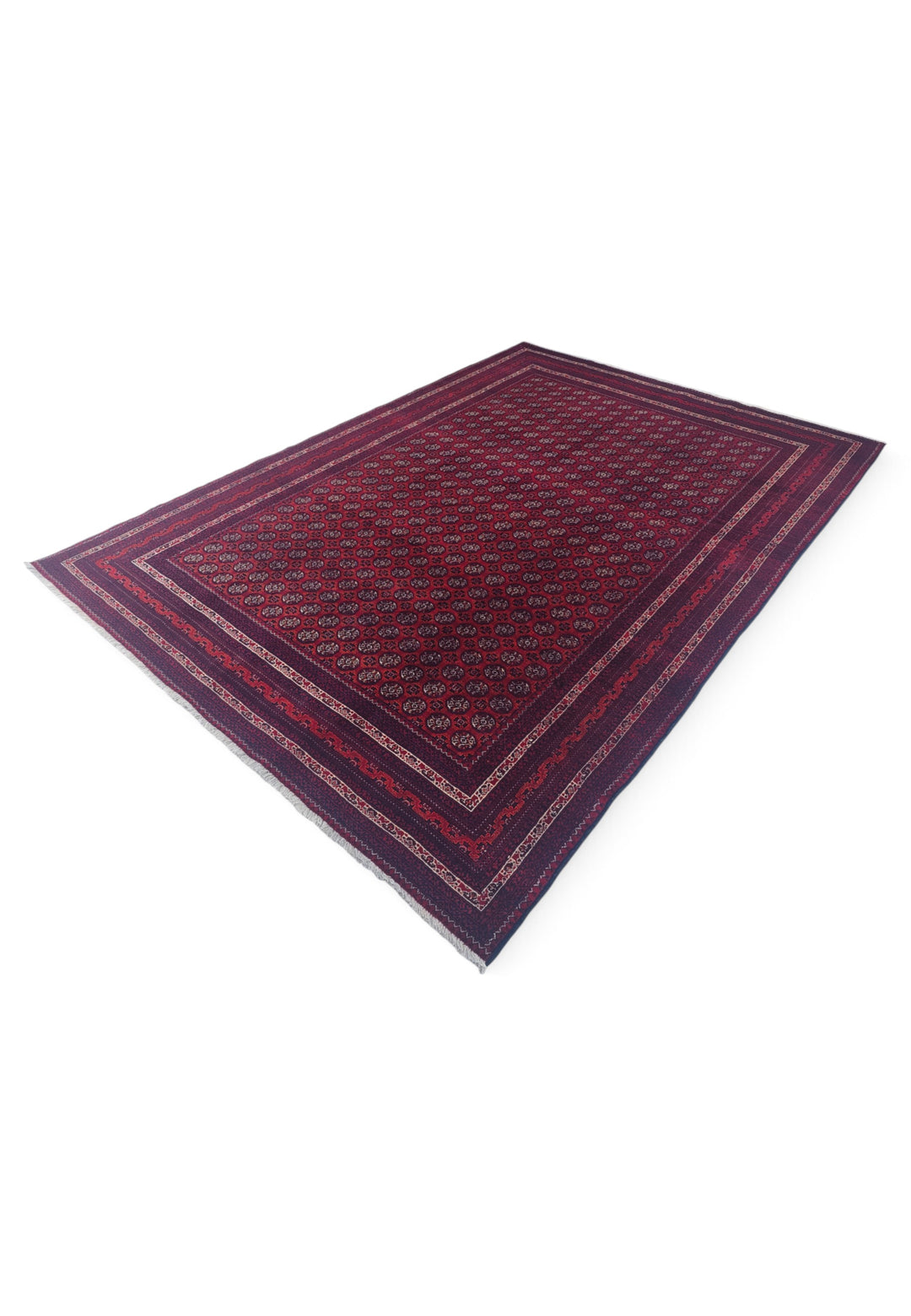 Wine Red Turkmen Gül Khal Mohammadi Rug, Hand-Knotted Wool
