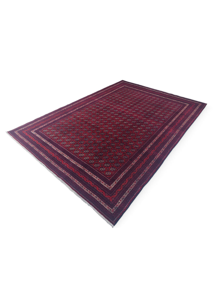 Wine Red Turkmen Gül Khal Mohammadi Rug, Hand-Knotted Wool