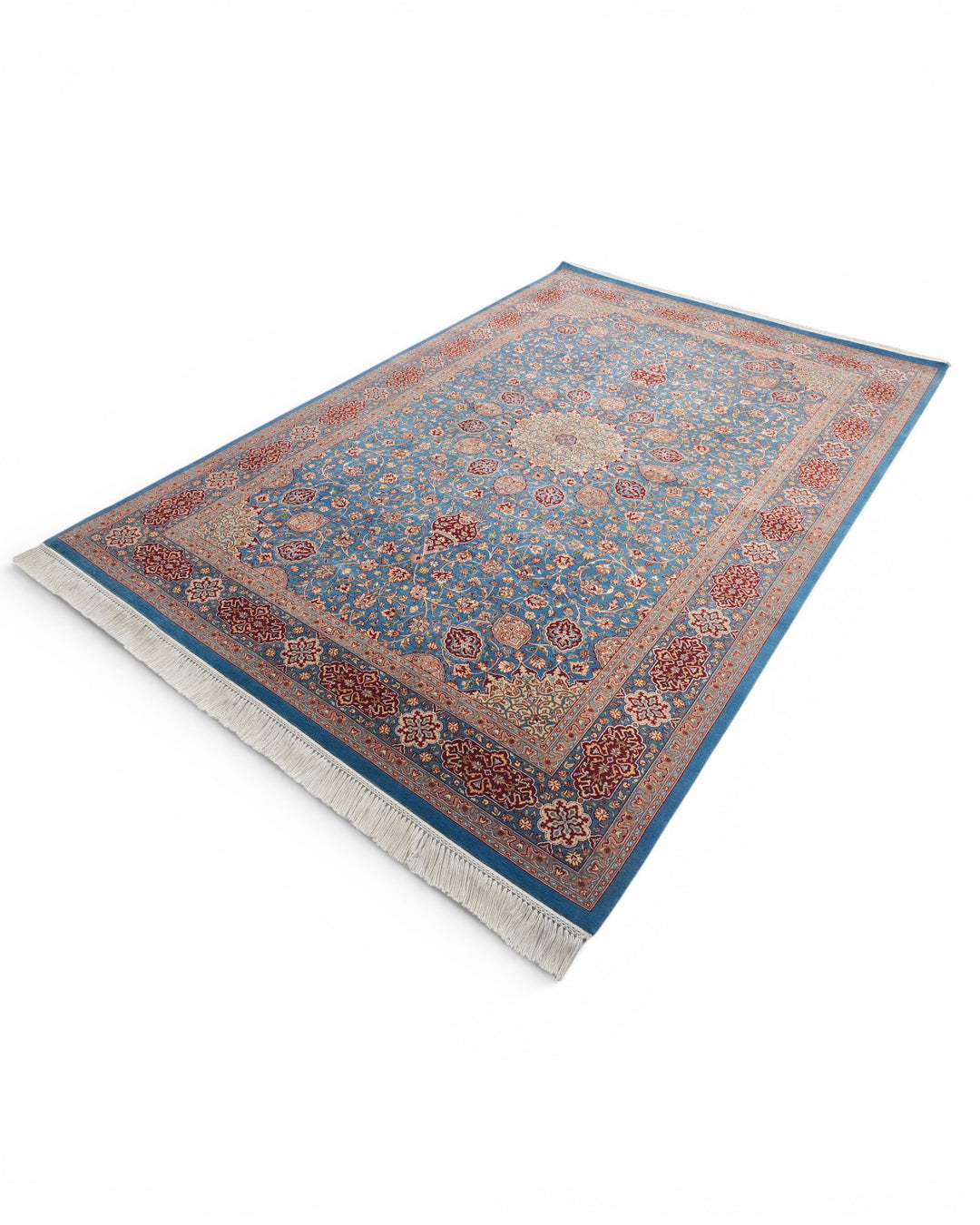 Black &amp; White Pakistani Double Knot, Hand-Knotted Wool Rug