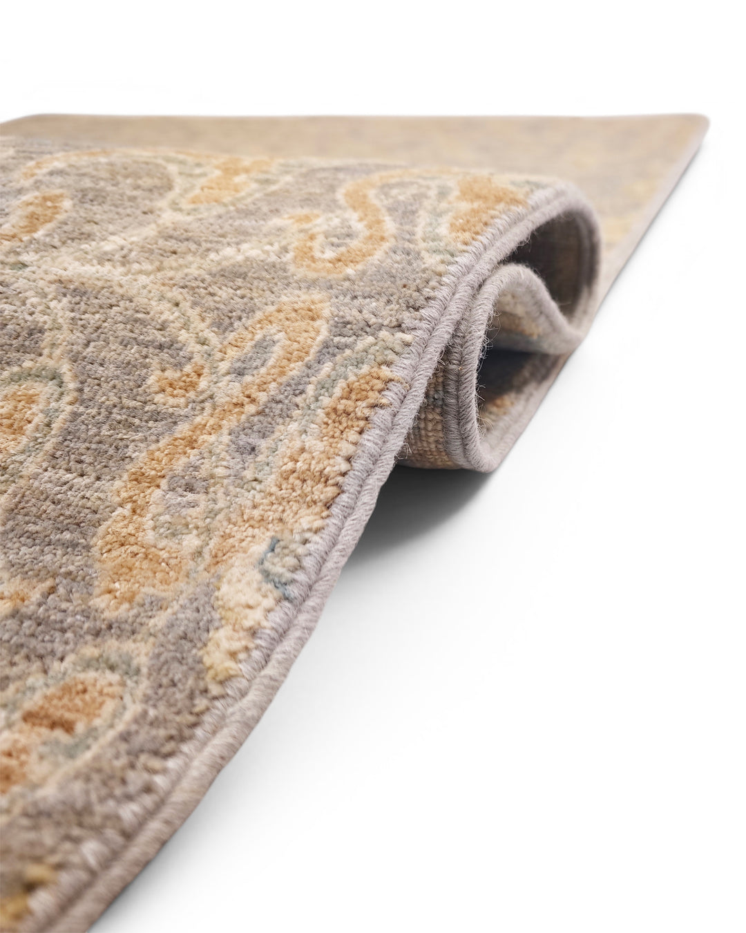 Pewter &amp; Gold Gabbeh, Hand-Knotted Afghan Wool Rug
