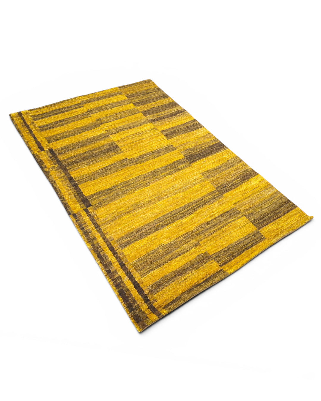 Mustard Gabbeh, Hand-Knotted Afghan Wool Rug