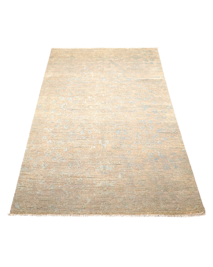 Sea Mist Gabbeh, Hand-Knotted Afghan Wool &amp; Silk Rug
