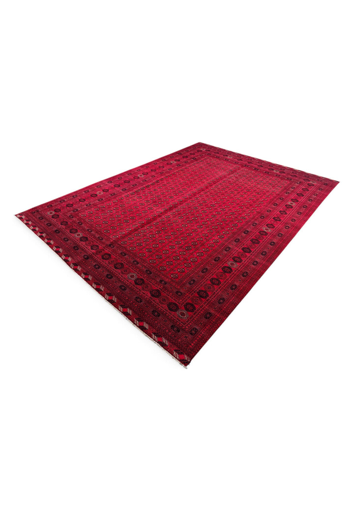 Crimson Turkmen Gül Khal Mohammadi Rug, Hand-Knotted Wool