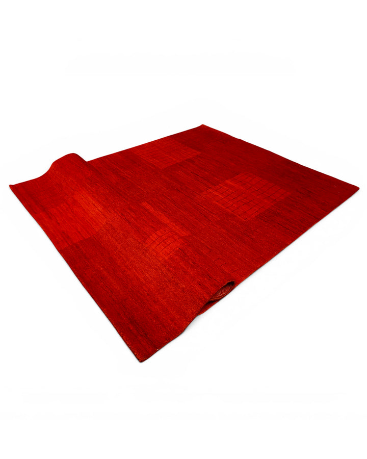 Vermilion Gabbeh, Hand-Knotted Afghan Wool Rug