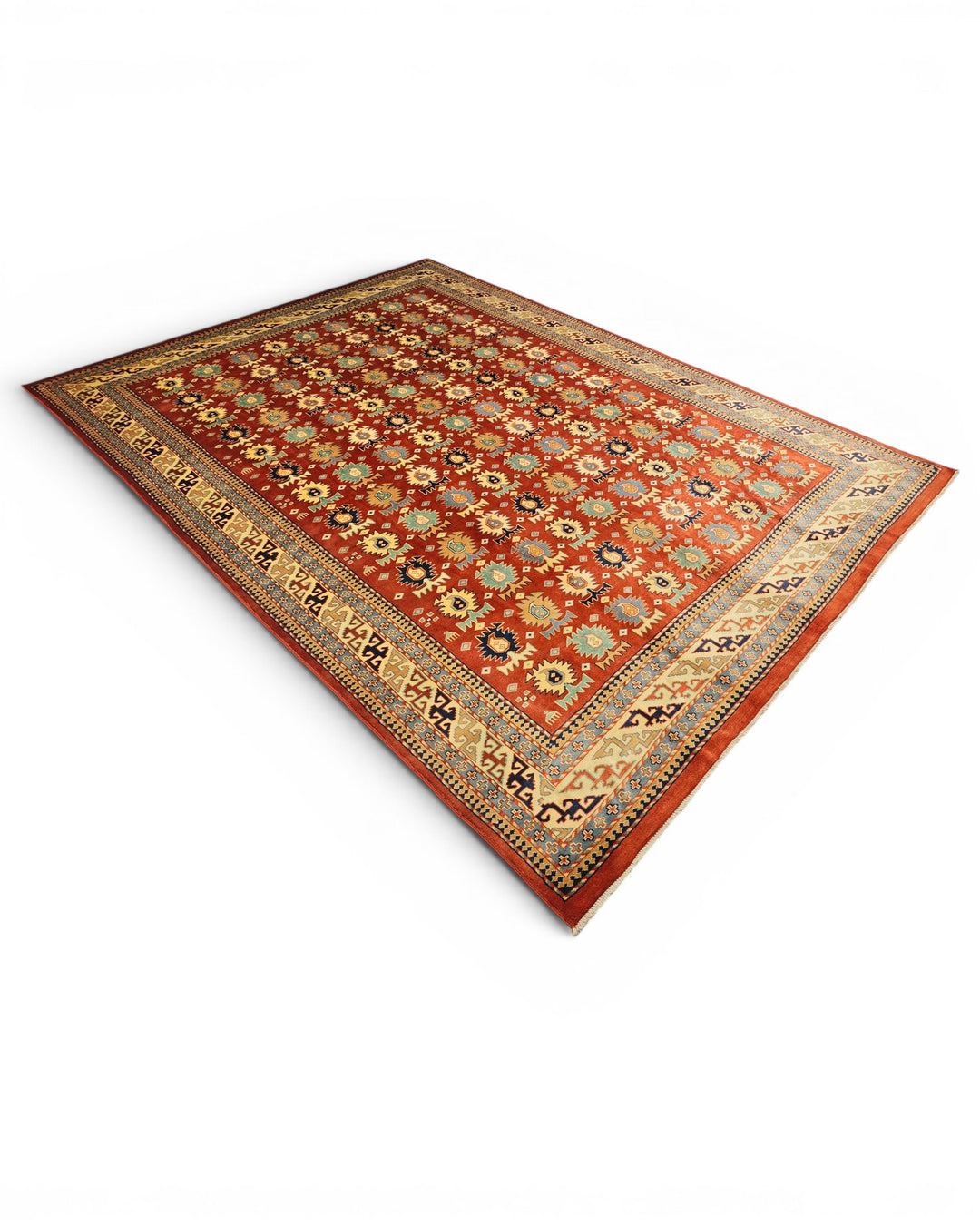 Red Tribal Afghani Sherwan, Hand-Knotted Afghan Wool Rug
