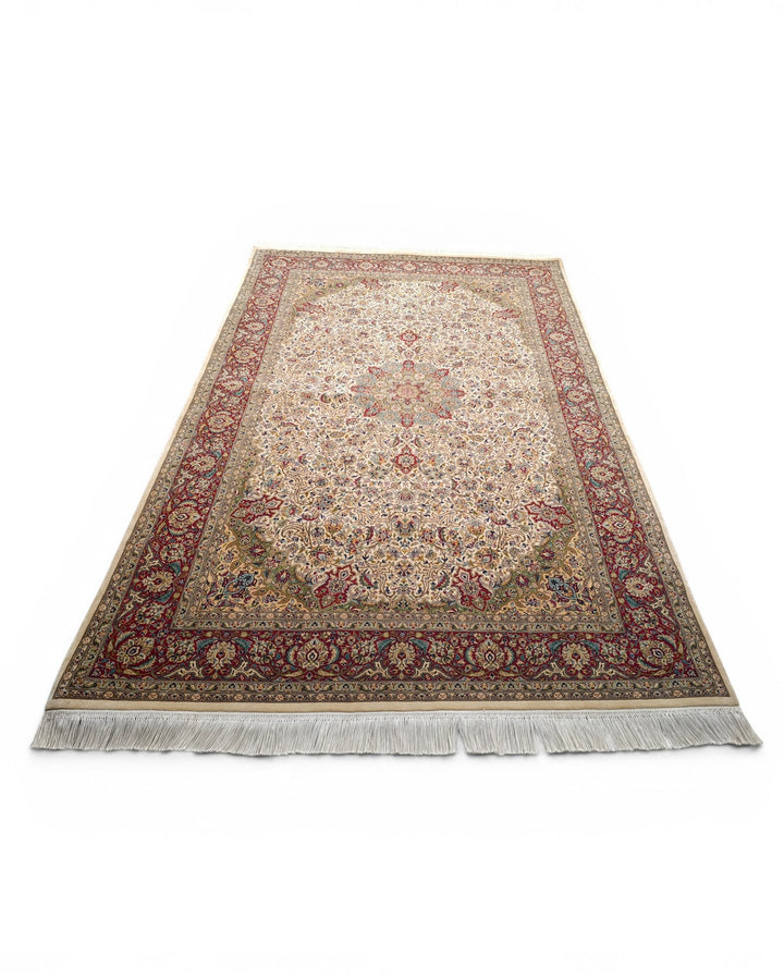 Red Pakistani Double Knot, Hand-Knotted Wool Rug