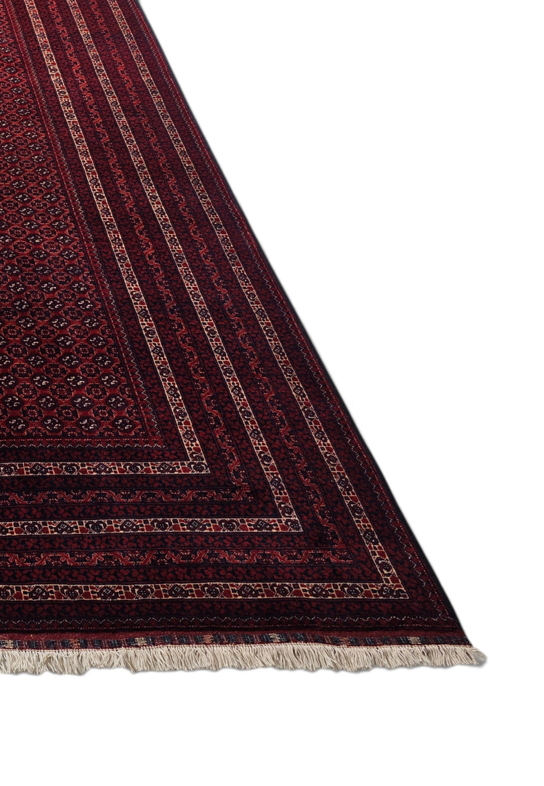 Deep Burgundy Khoja Roshnai, Hand-Knotted Wool Rug