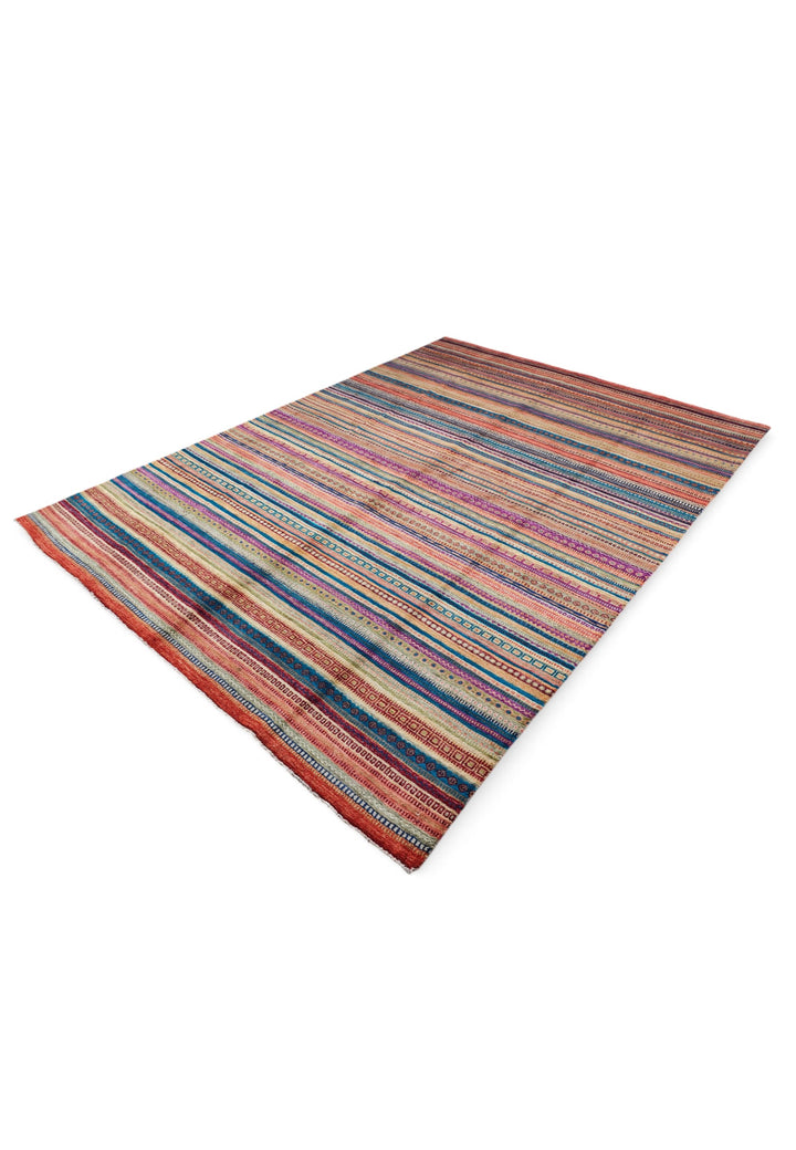 Multicolour Khorjin, Hand-Knotted Wool Rug