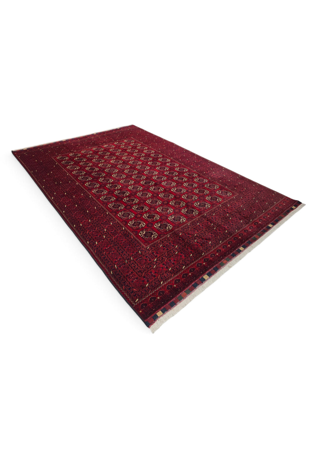 Oxblood Turkmen Gül Bashiri, Hand-Knotted Wool Rug