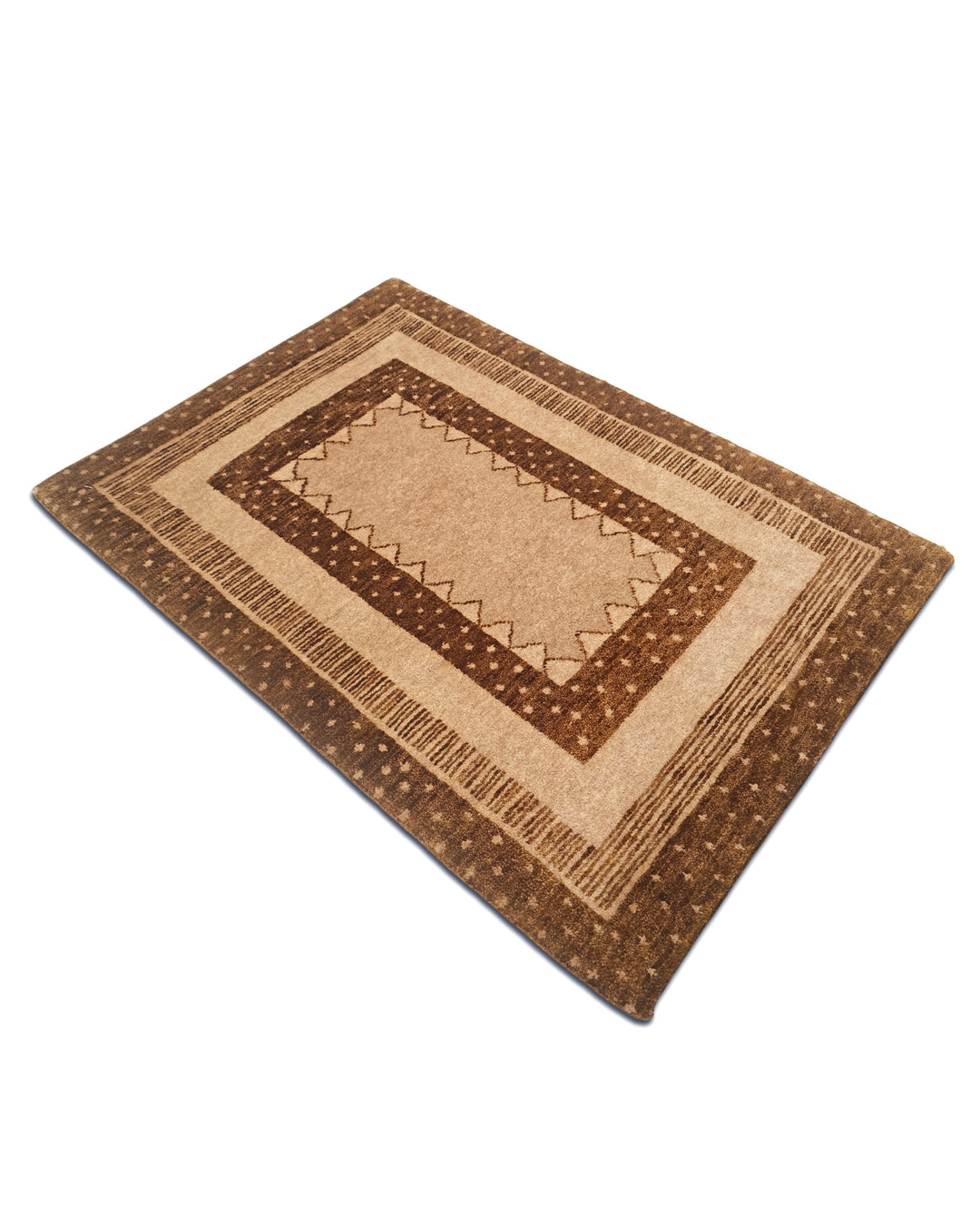 Camel &amp; Brown Gabbeh, Hand-Knotted Afghan Wool Rug