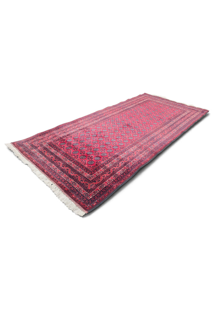 Deep Red Khan Muhammadi Rug, Hand-Knotted Wool