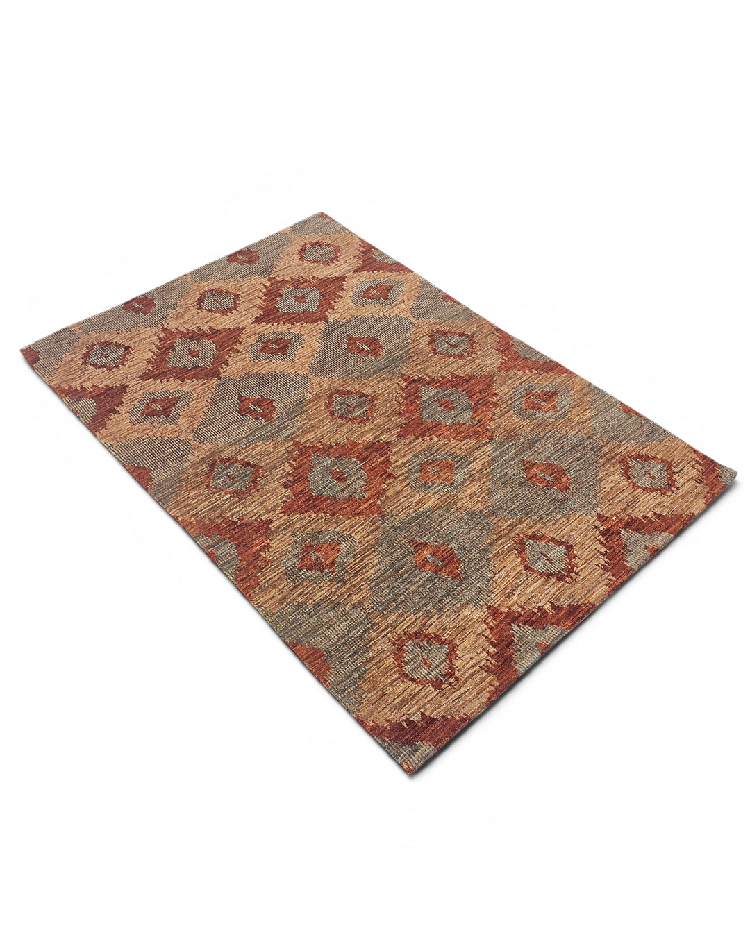 Sienna Ikat Gabbeh, Hand-Knotted Afghan Wool Rug