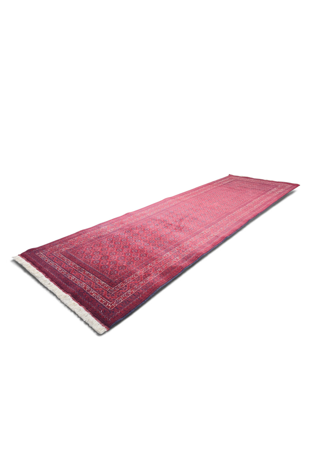 Deep Red Turkmen Gül Khan Muhammadi Runner, Hand-Knotted Wool