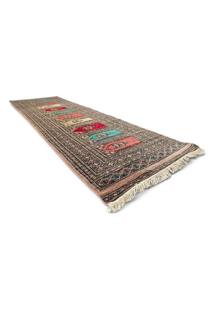 Camel Saf Multi-Niche Prayer Rug, Hand-Knotted Wool