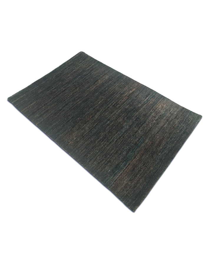 Forest Green Gabbeh, Hand-Knotted Afghan Wool Rug
