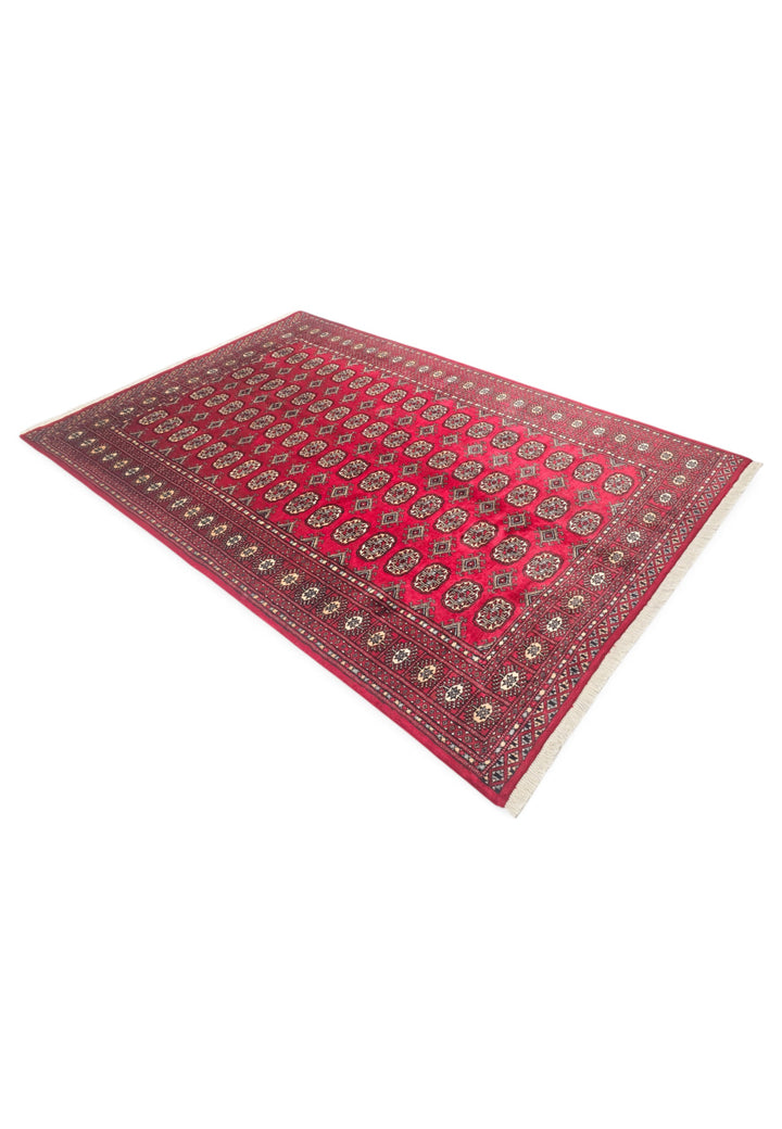 Wine Red Turkmen Gül Bokhara, Hand-Knotted Wool Rug