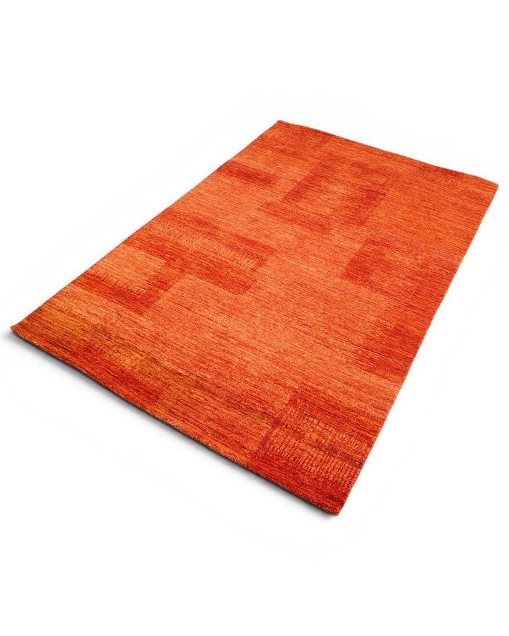 Terracotta Gabbeh, Hand-Knotted Afghan Wool Rug