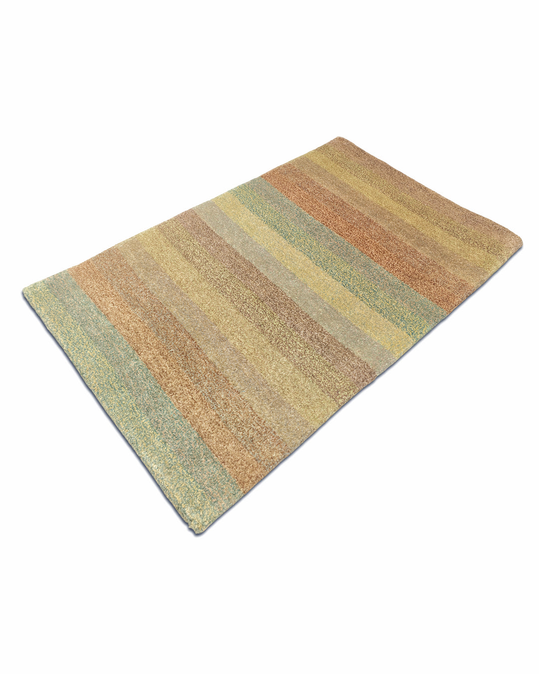 Pastel Multicolour Stripe Gabbeh, Hand-Knotted Afghan Wool Rug