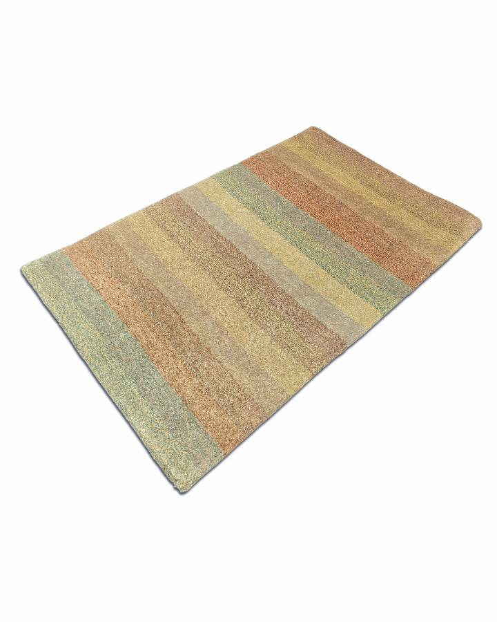 Pastel Multicolour Stripe Gabbeh, Hand-Knotted Afghan Wool Rug