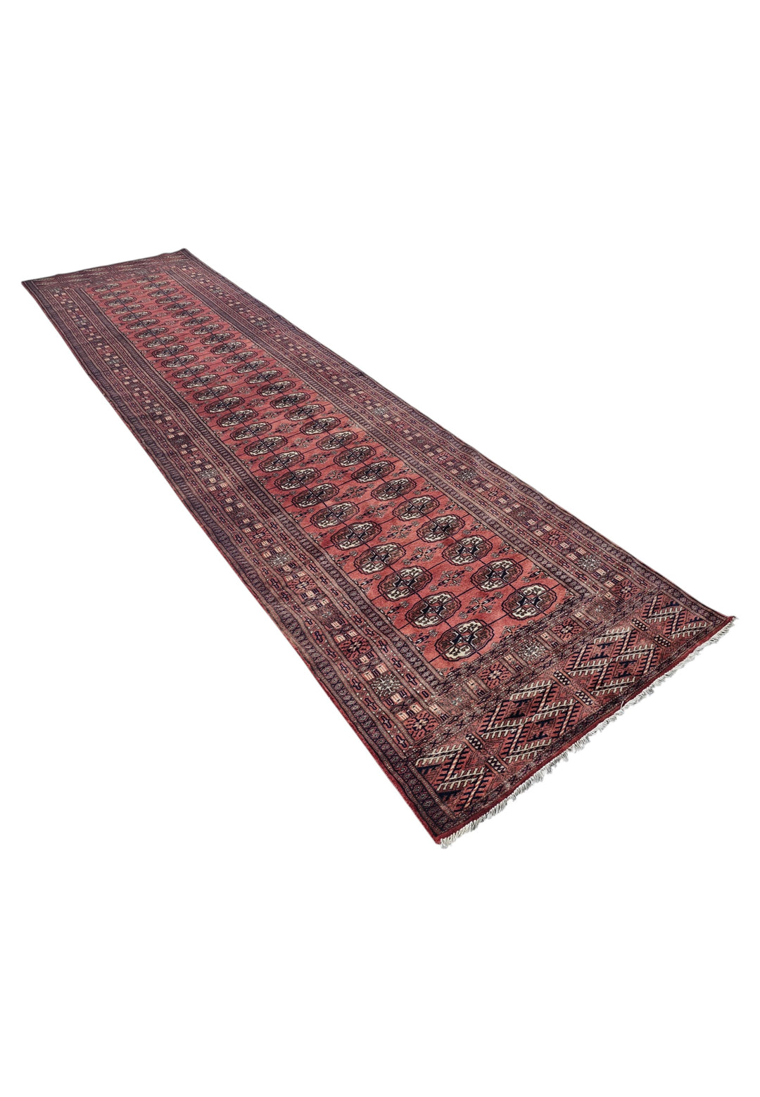 Brick Red and Ivory Turkmen Gül Bokhara, Hand-Knotted Sherwan