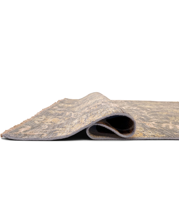 Smoke &amp; Rose Gabbeh, Hand-Knotted Afghan Wool &amp; Silk Rug