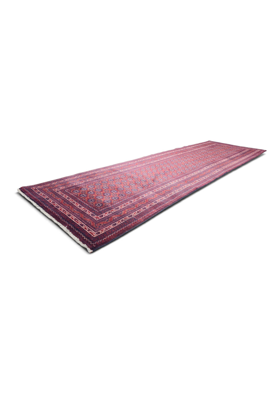 Wine Red Turkmen Gül Khan Muhammadi Runner, Hand-Knotted Wool