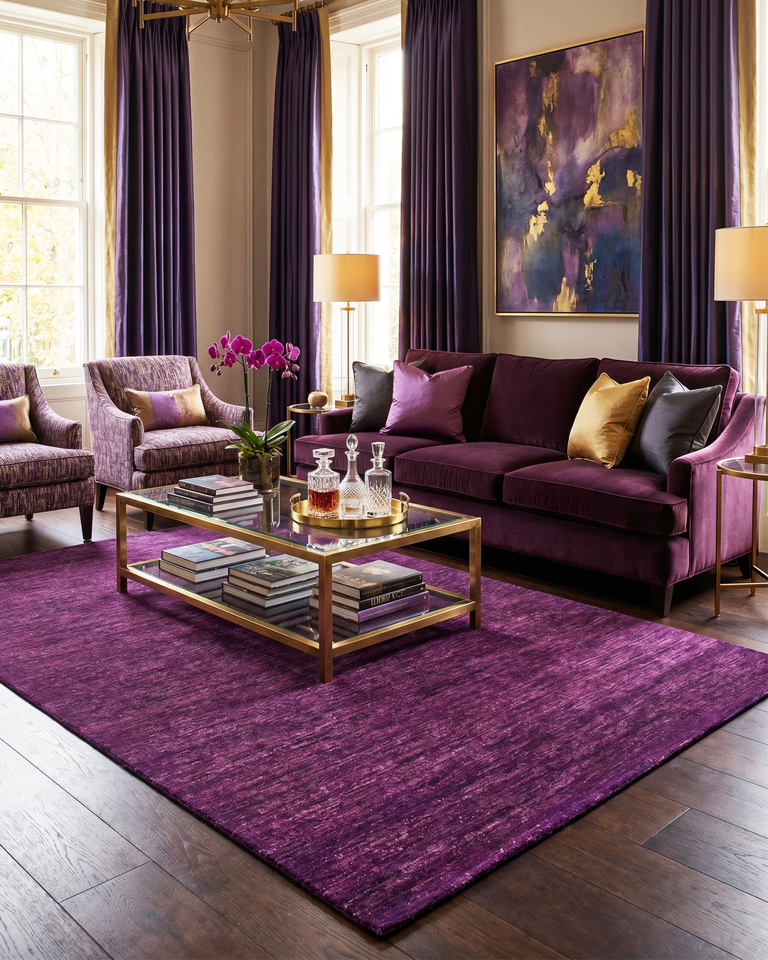 Mulberry Gabbeh, Hand-Knotted Afghan Wool Rug