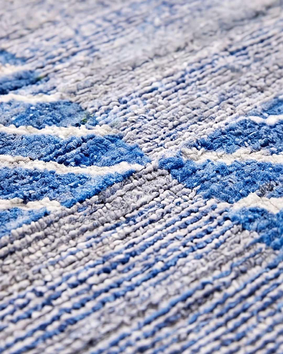 Coastal Check Gabbeh, Hand-Knotted Afghan Wool Rug