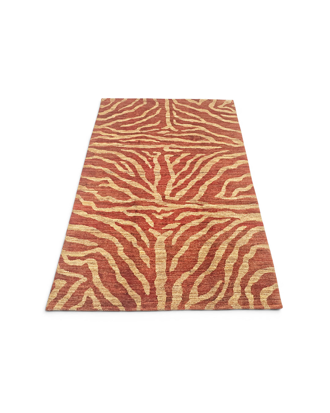 Terracotta Gabbeh, Hand-Knotted Afghan Wool Rug