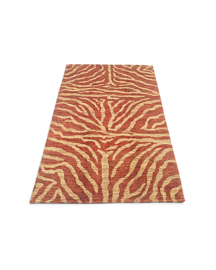 Terracotta Gabbeh, Hand-Knotted Afghan Wool Rug