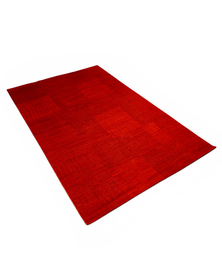 Vermilion Gabbeh, Hand-Knotted Afghan Wool Rug