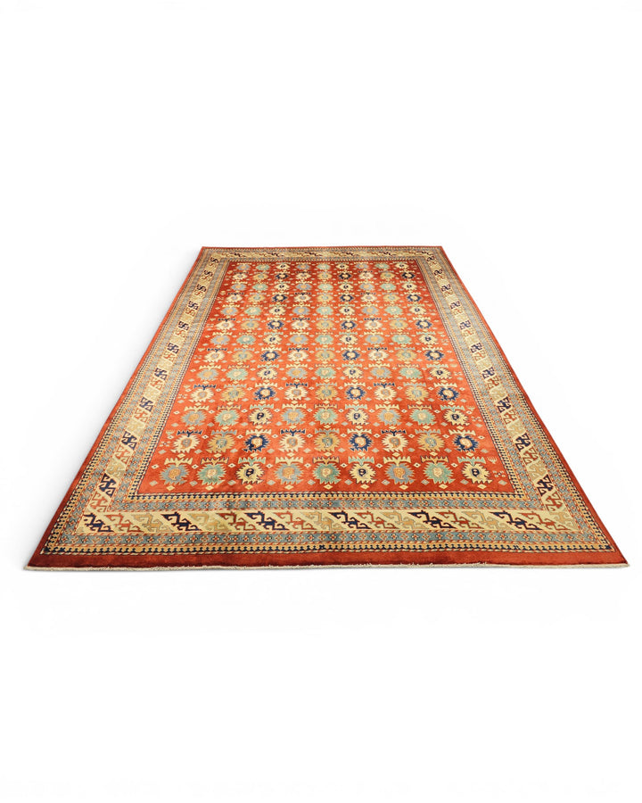Red Tribal Afghani Sherwan, Hand-Knotted Afghan Wool Rug