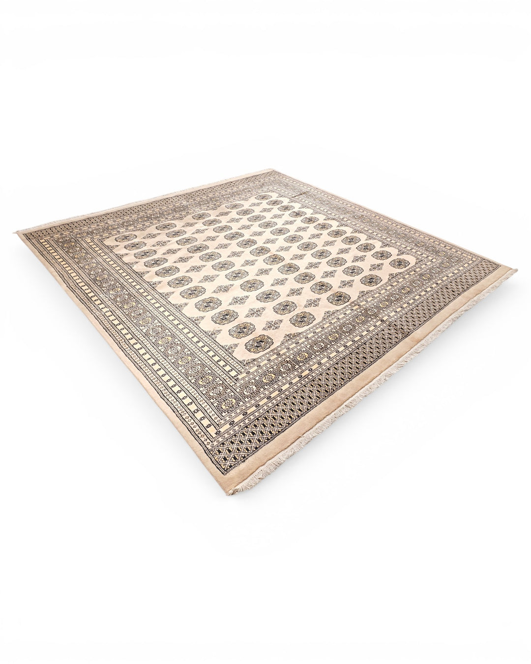 Brown Pakistani Jaldar, Hand-Knotted Wool Rug