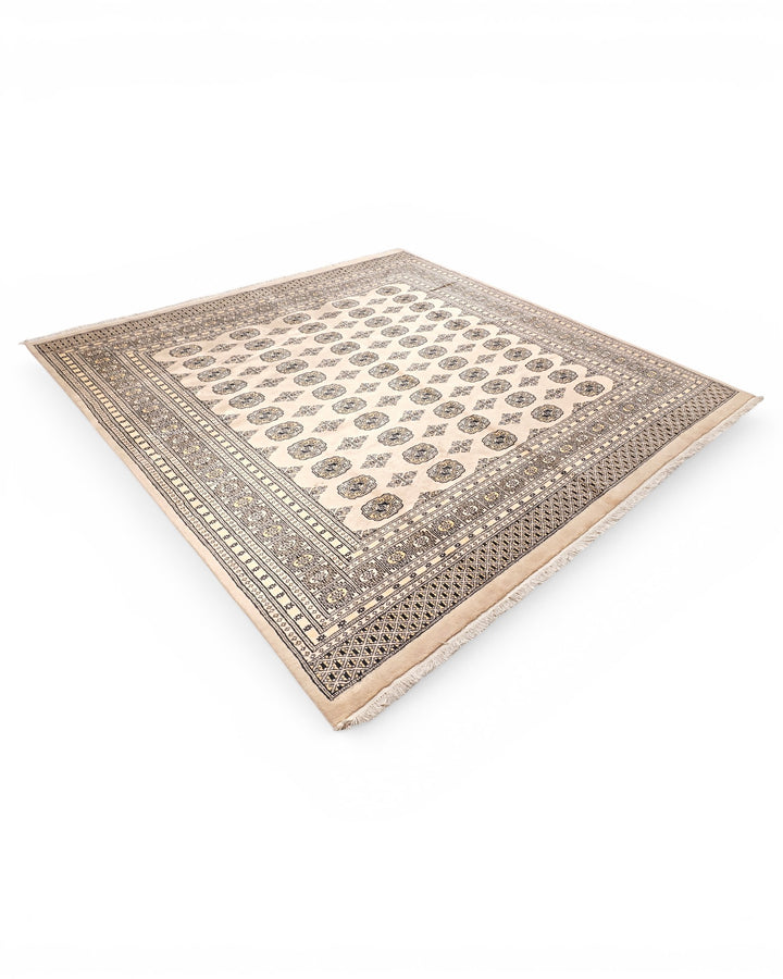 Brown Pakistani Jaldar, Hand-Knotted Wool Rug
