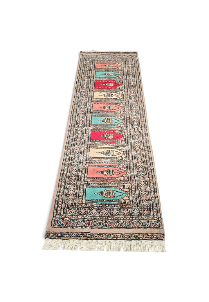 Camel Saf Multi-Niche Prayer Rug, Hand-Knotted Wool