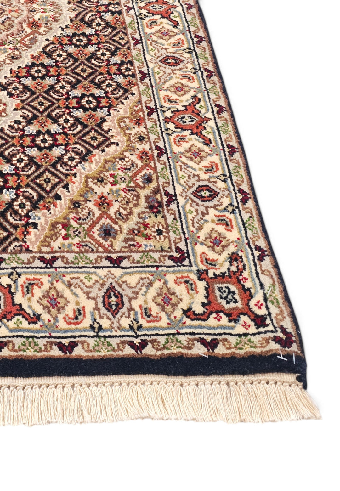 Sandstone and Terracotta Mahi Medallion Tabriz, Hand-Knotted Wool Rug