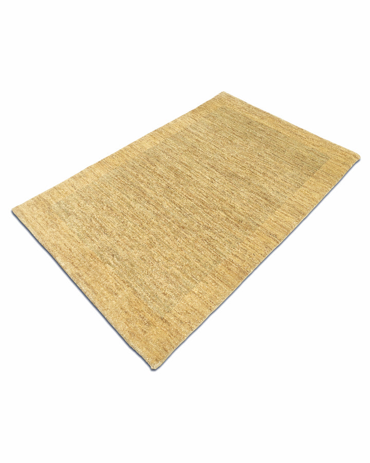 Honey Gold Gabbeh, Hand-Knotted Afghan Wool Rug