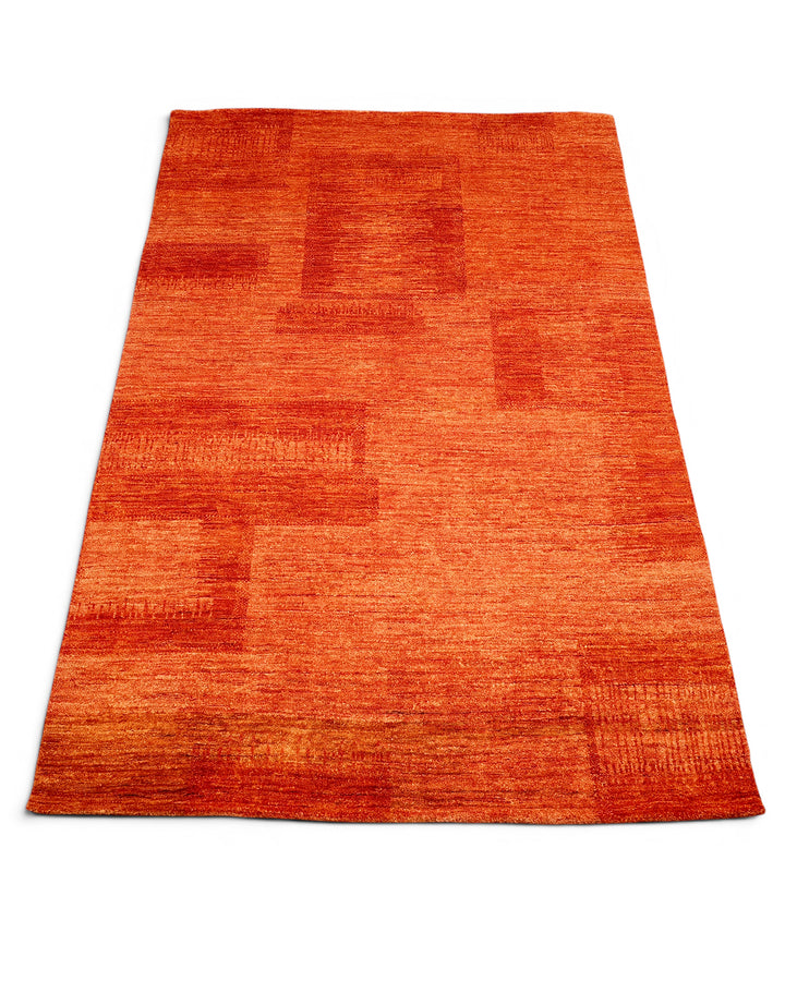 Terracotta Gabbeh, Hand-Knotted Afghan Wool Rug