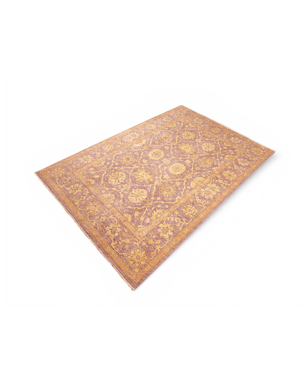 Mauve Gabbeh, Hand-Knotted Afghan Wool &amp; Silk Rug