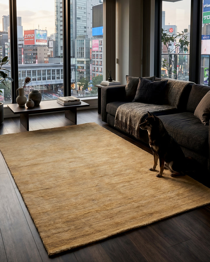 Natural Gabbeh, Hand-Knotted Afghan Wool Rug