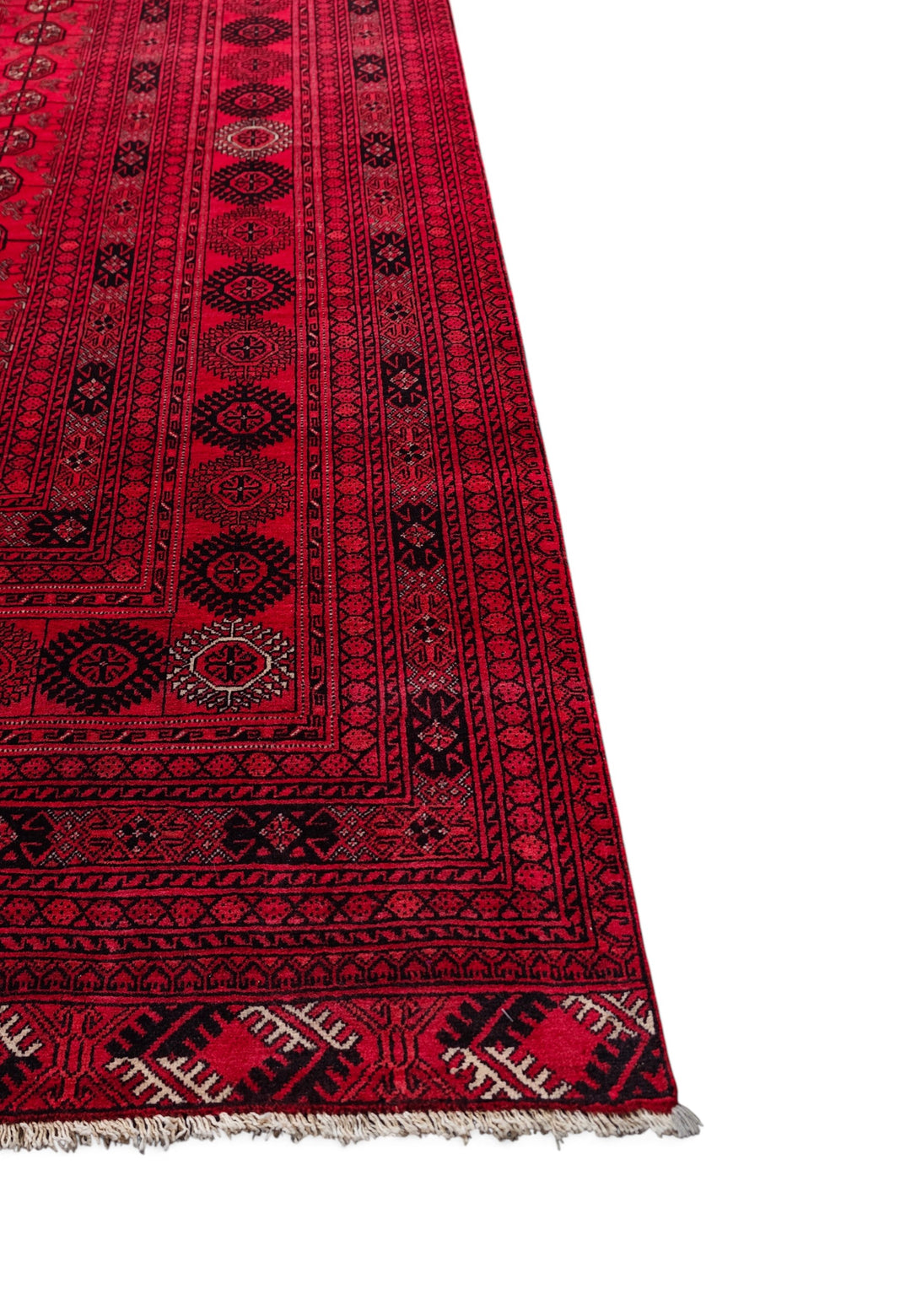 Crimson Turkmen Gül Khal Mohammadi Rug, Hand-Knotted Wool