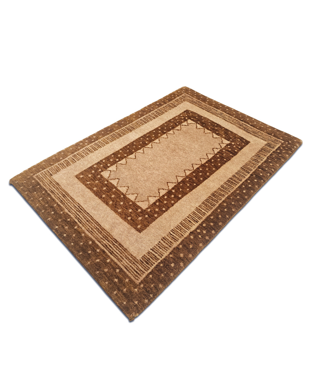Camel &amp; Brown Gabbeh, Hand-Knotted Afghan Wool Rug