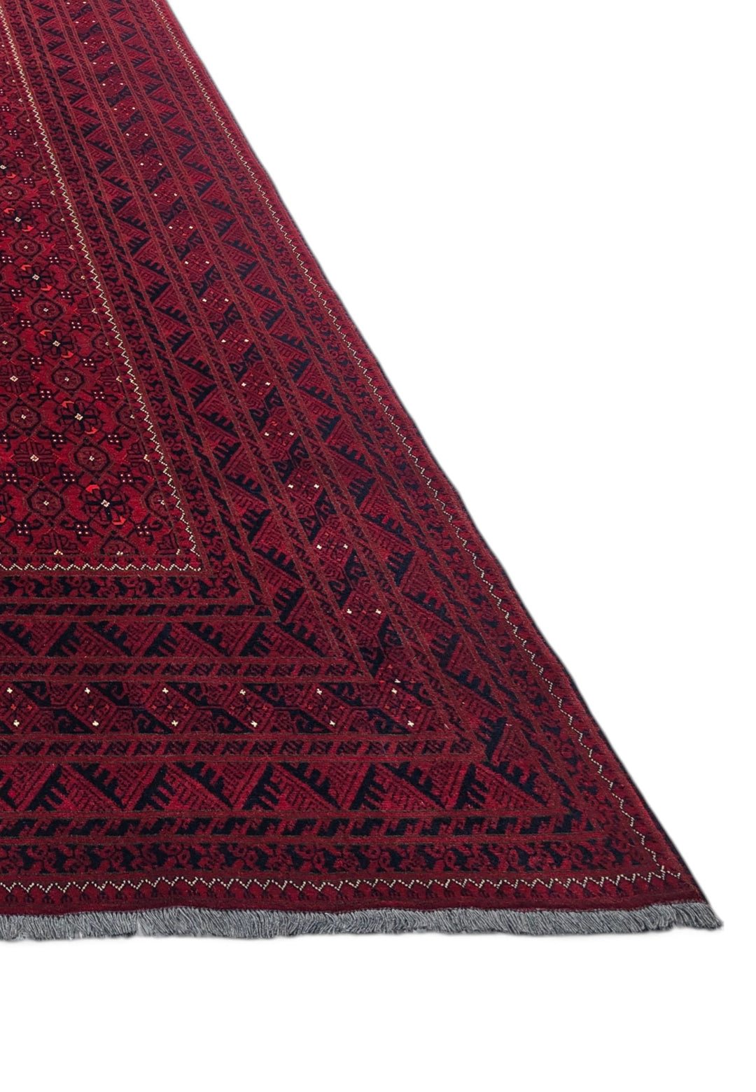 Wine Red Mina Khani, Hand-Knotted Wool Rug