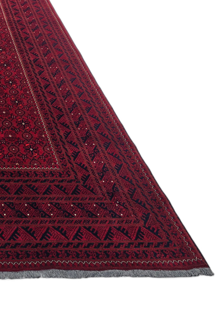 Wine Red Mina Khani, Hand-Knotted Wool Rug