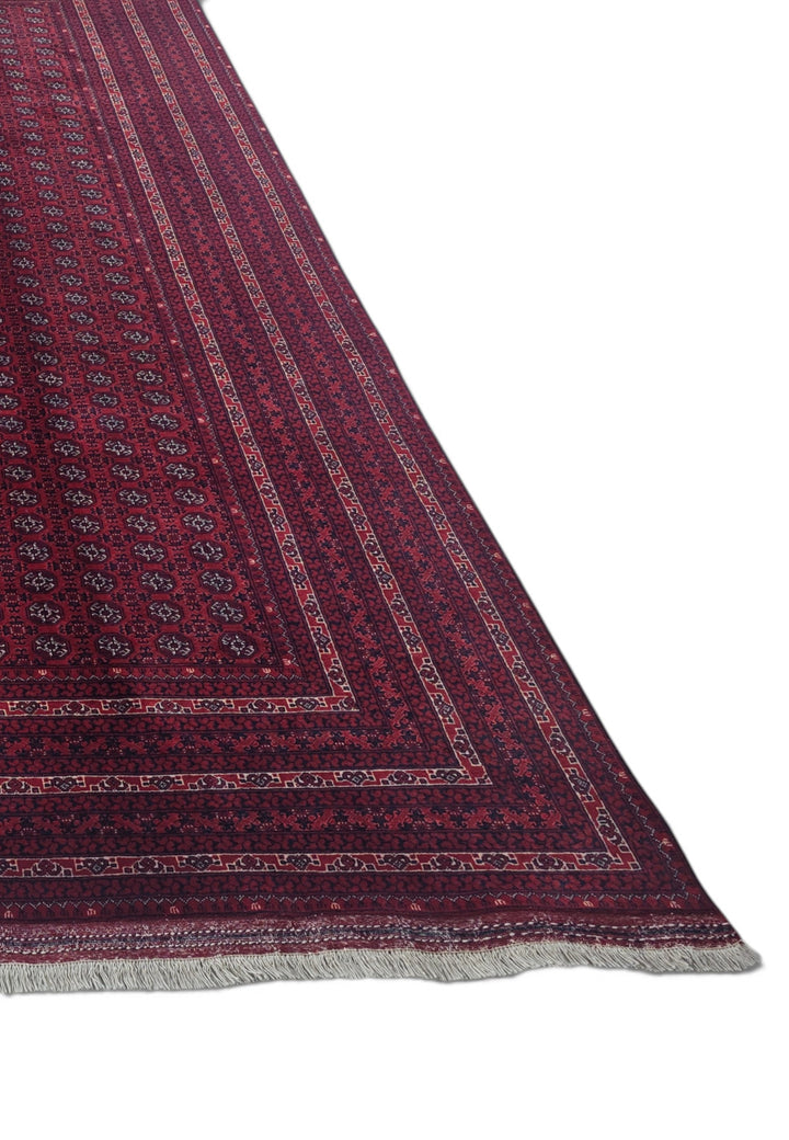 Deep Wine Khoja Roshnai, Hand-Knotted Wool Rug
