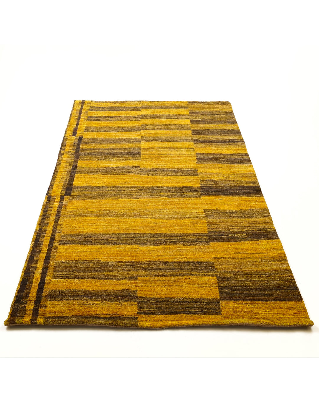 Mustard Gabbeh, Hand-Knotted Afghan Wool Rug