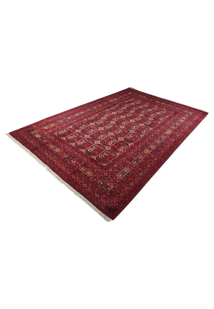 Deep Burgundy Panel Khal Mohammadi Rug, Hand-Knotted Wool