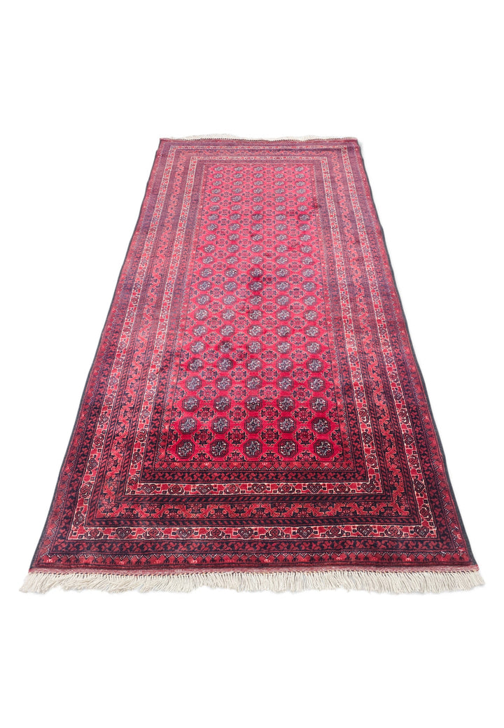 Deep Red Khan Muhammadi Rug, Hand-Knotted Wool